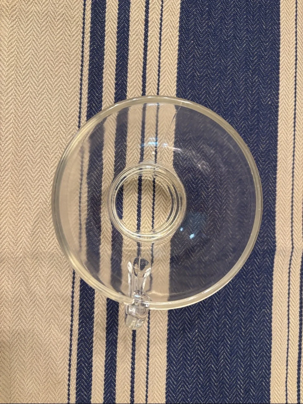 Vintage Heavy Clear Glass Canning Funnel w/ Handle Wide Mouth Preserving Tool